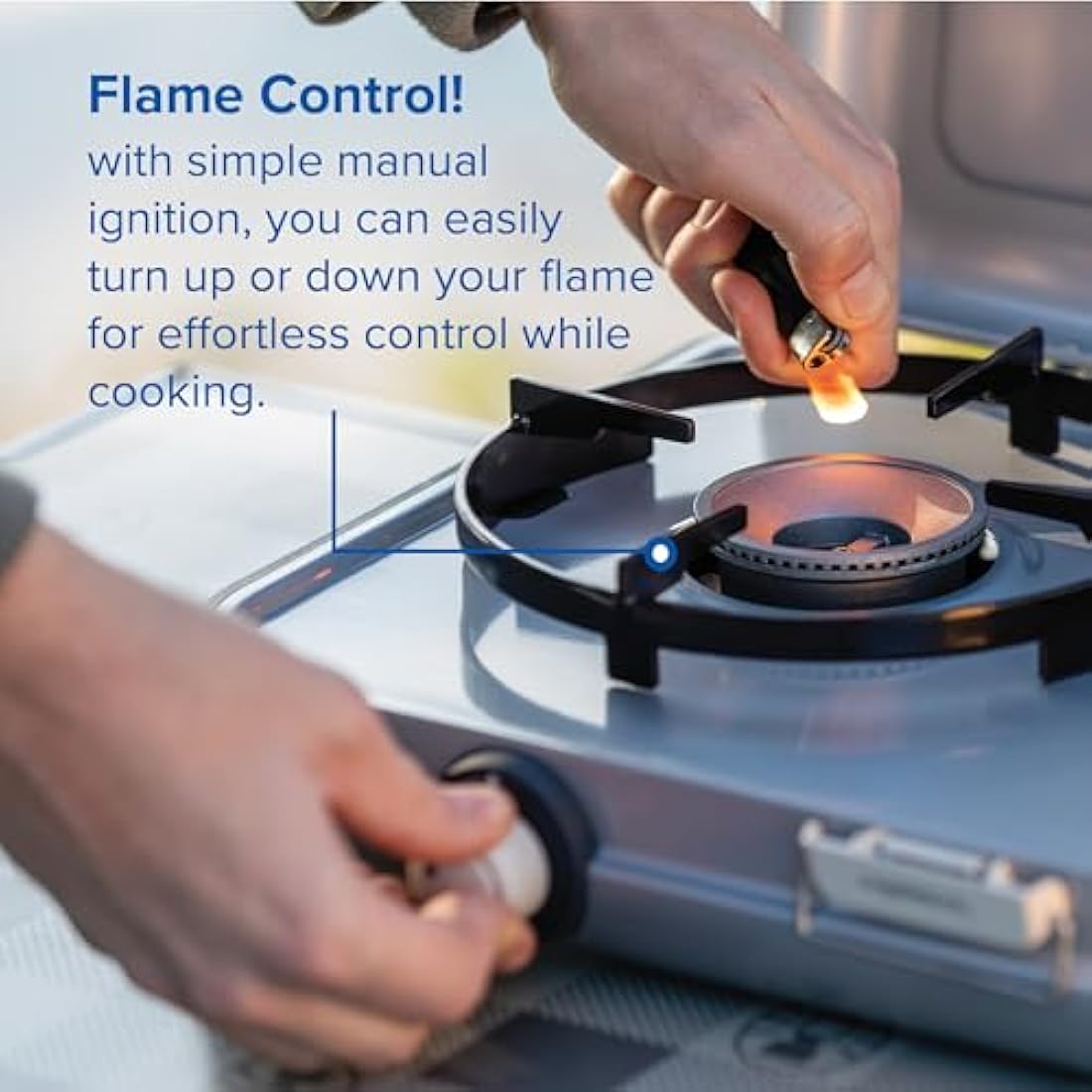 Campingaz Camping Kitchen 2 Camping Stove | 2 x 2000 Watts | 2-Burner Gas Stove with removable pan Supports | portable & compact