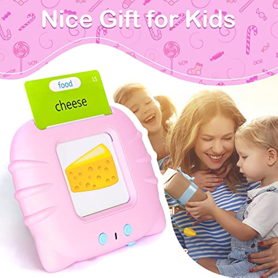 Talking Flash Cards Early Educational Toys for 3 4 5 6 Year Old Baby Boys Girls, Preschool Learning Reading Machine with 224 Words, Montessori Interactive Gift for Kids Toddlers