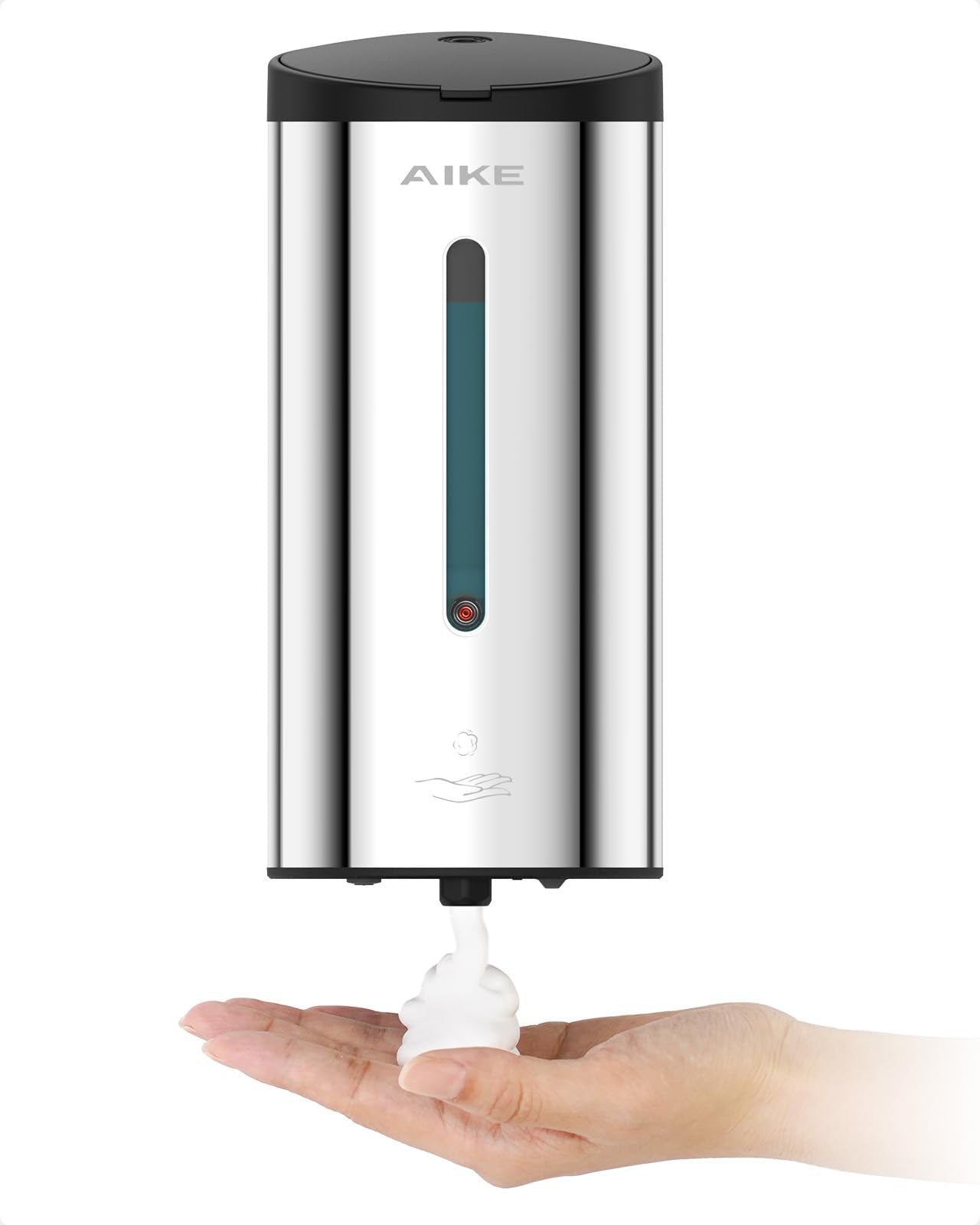 AIKE FoamCore Foam Soap Dispenser Automatic, Wall Mounted for Commercial, 750ML Stainless Steel for Foaming Hand Soap (Polished)