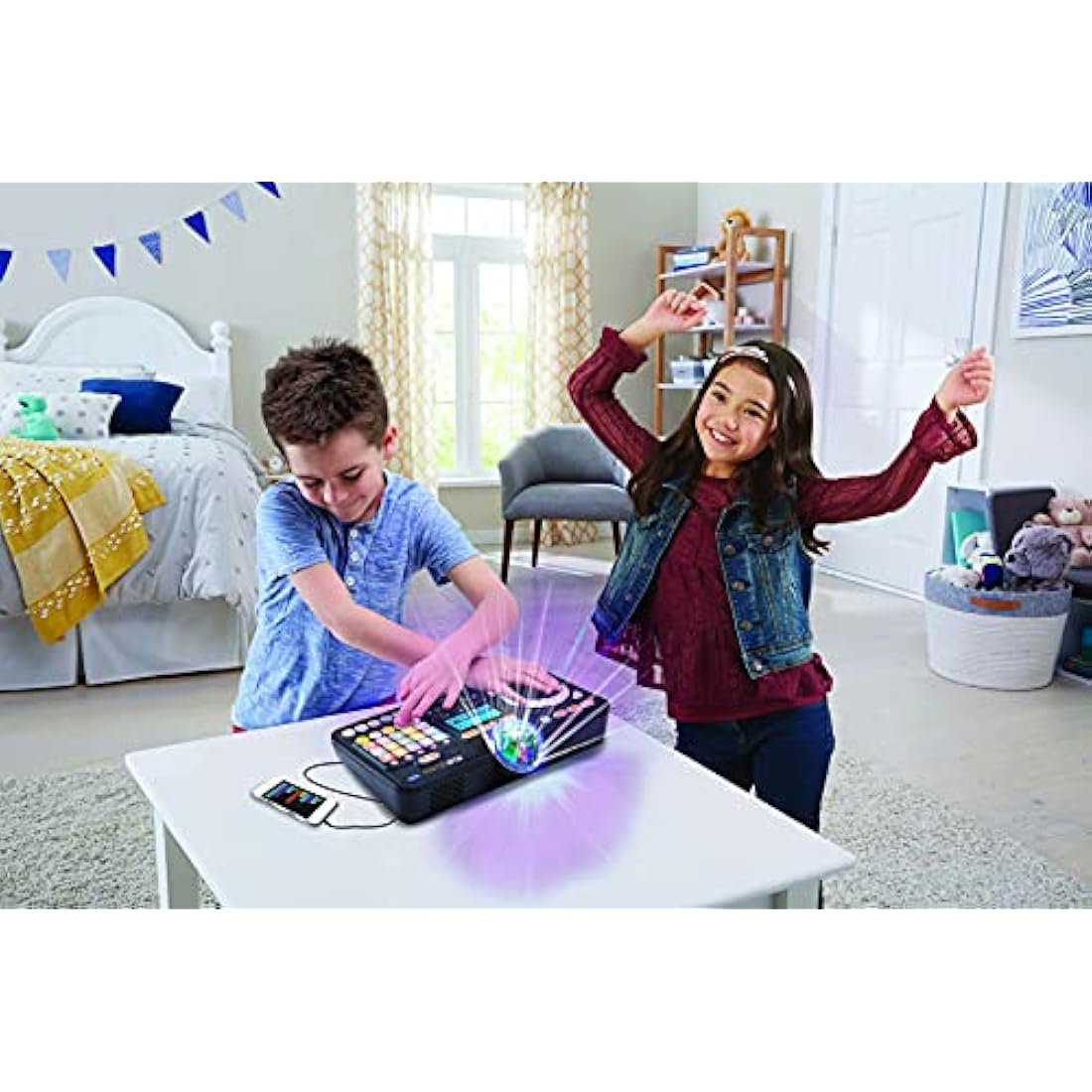 VTech Kidi DJ Mix (Black), Toy DJ Mixer for Kids with 15 Tracks and 4 Music Styles, with Lights and Effects, Educational Toy, Interactive Toy for Kids Aged 6 Years +,10.4 x 35.8 x 24.3 cm