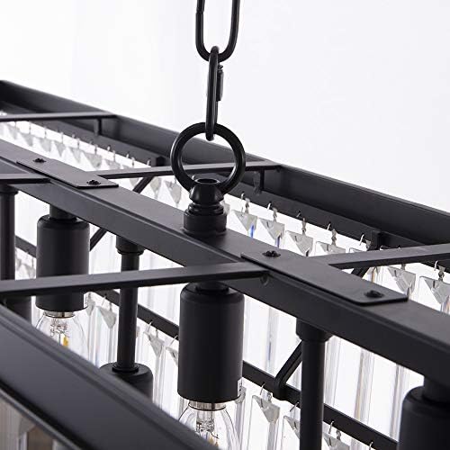 Wellmet 9-Light Crystal Chandelier 34.5 inch, Contemporary Modern Chandeliers Adjustable for Living Room, Dining Room, Pool Table Light, Kitchen Island Lighting