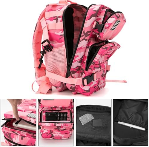 QT&QY Military Tactical Backpacks for Men Army Molle Daypack 25L/35L/45L Lage 3 Day Bug Out Bag Camping Hiking Rucksack with Bottle Holder