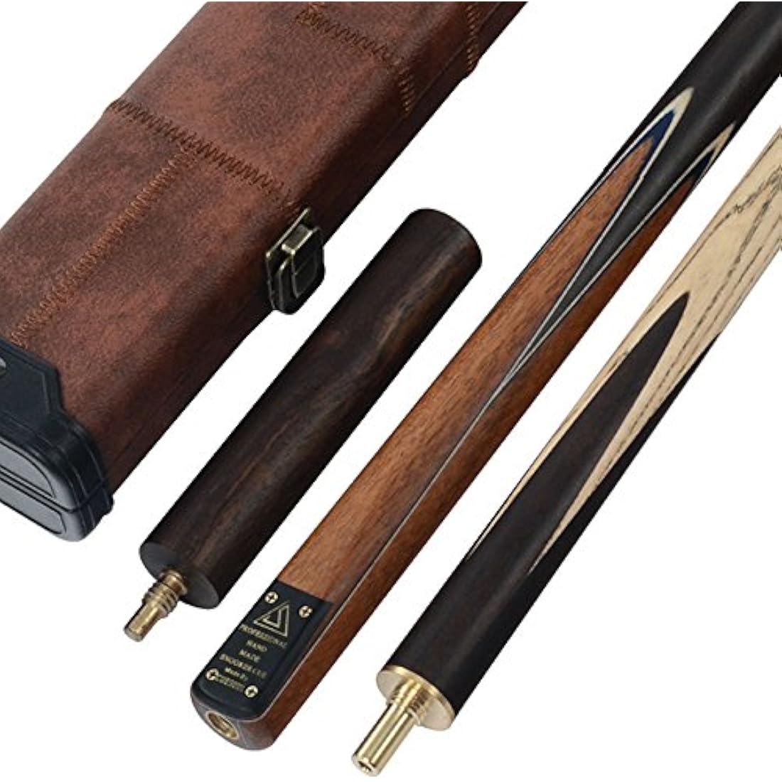 CUESOUL Classic Handmade 57 inches 18oz Rosewood 3/4 Jointed Snooker Billiard Pool Cue with Case, rosewood Butts and leathertte Protective Cue Case-9.5mm Tip Snooker Cue Set