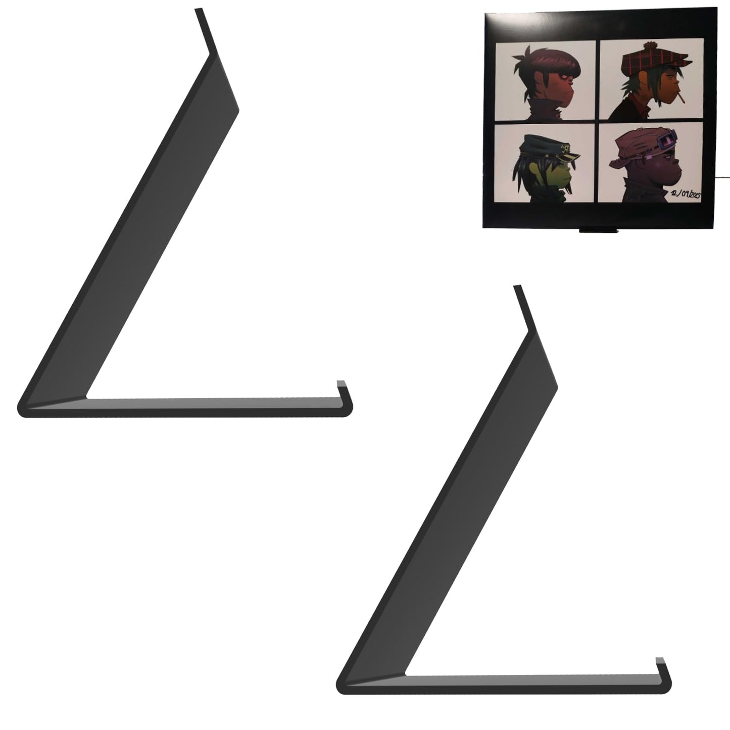 Print It Uk Now Playing Vinyl Record Stand Display Holder (2 Pack - Black)