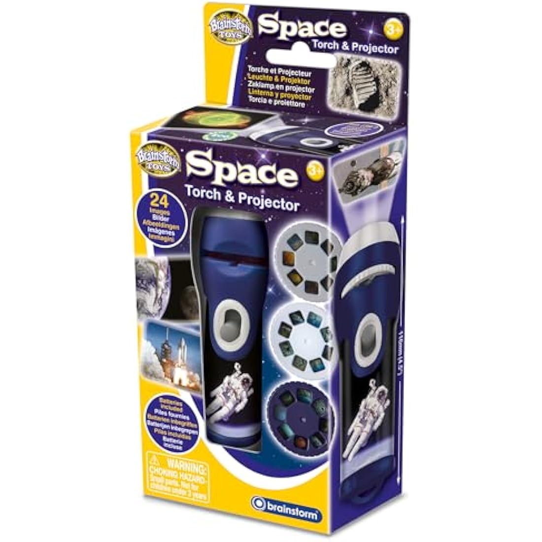 Brainstorm Toys Stem Space Torch and Projector – 24 NASA Images, Projects Clear Pictures up to 1 Metre Wide, Interactive Educational Kids Flashlight Toy
