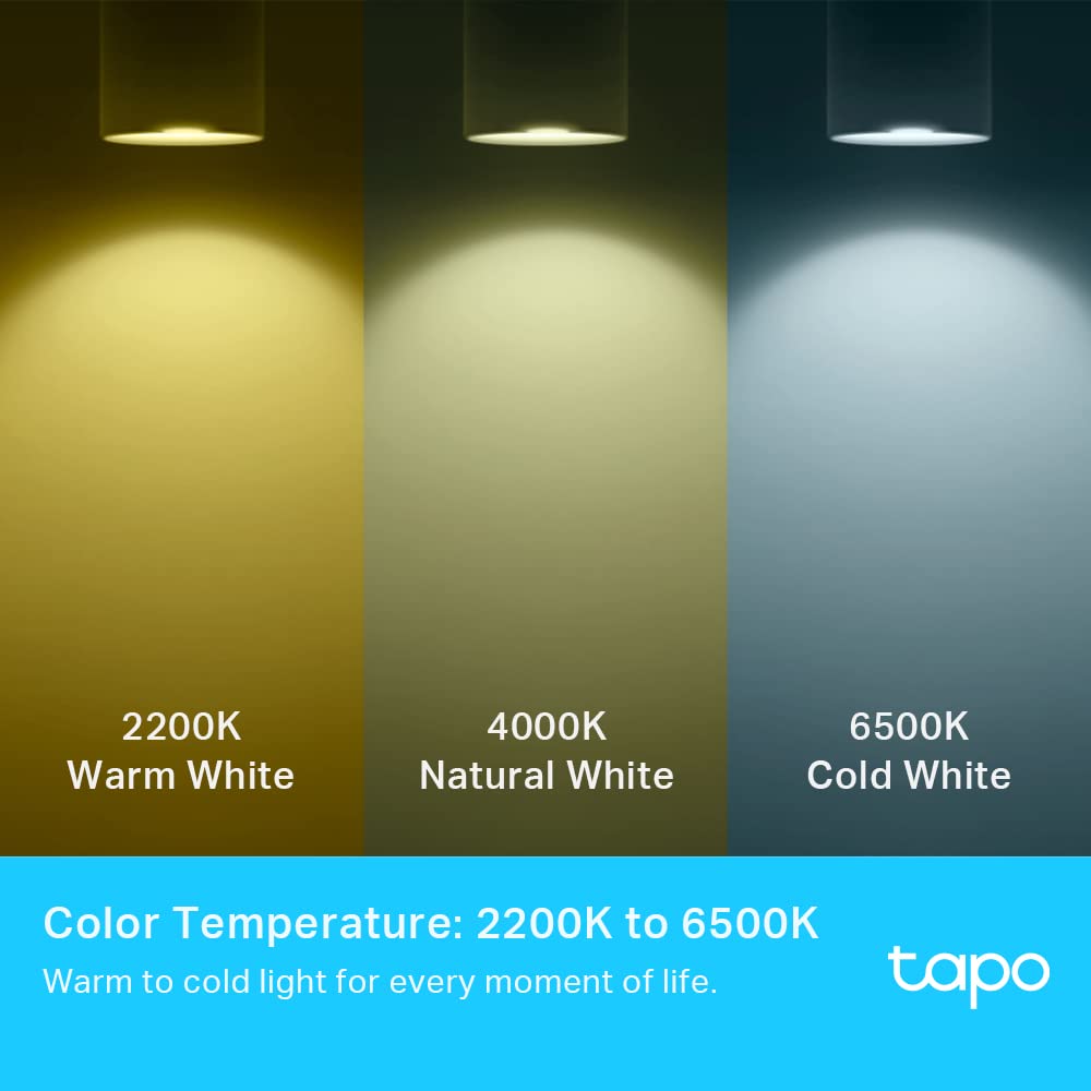 Tapo Smart WLAN Light Bulb GU10 L630, 4 Pieces, Energy Saving, 3.5 W Equivalent to 50 W, Dimmable Lamp, Compatible with Alexa, Google Assistant,