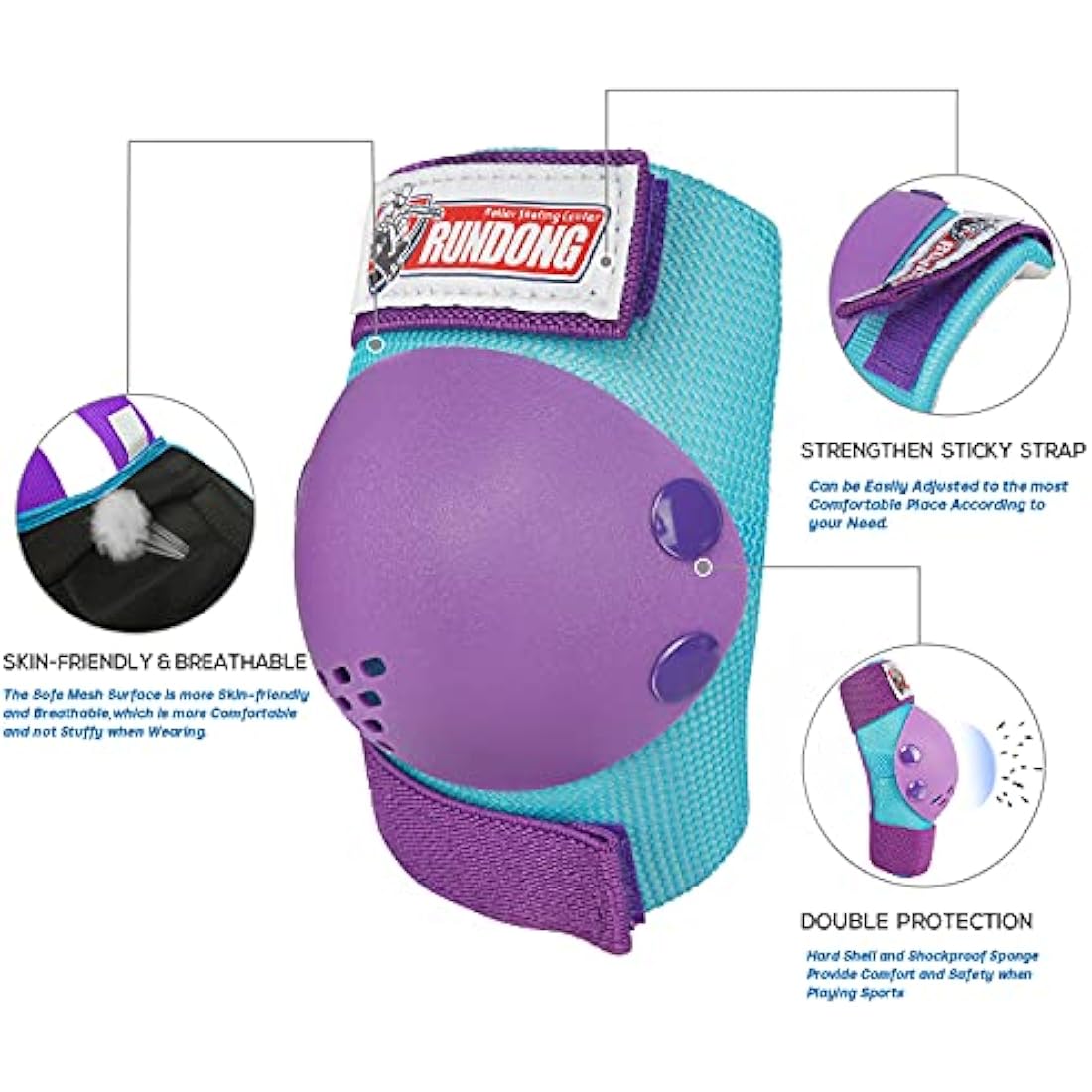 Youth/Kids Knee Pads Elbow Pad Wrist Guards Protective Gear Set for 3-15 Years Child Roller Skates Skateboard Inline Rollerblading Cycling BMX Bike Skating Scooter Riding and Other Outdoor Sports