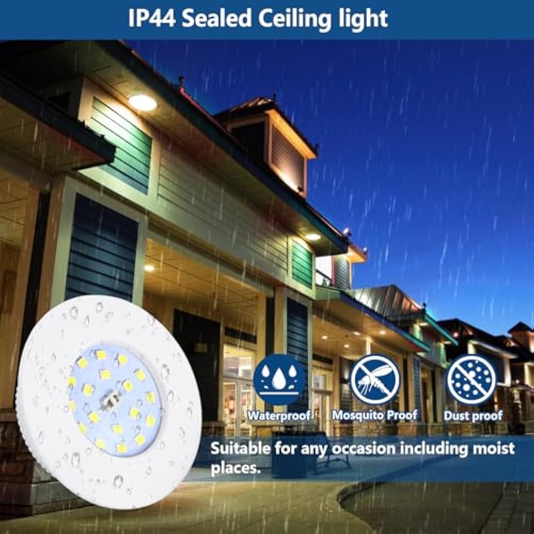 HiBay 6X 5W LED Downlights Recessed Spotlights Ceiling Lights Ultra Slim Down Light White IP44 Kitchen Spotlight Cool White 6000K 240V