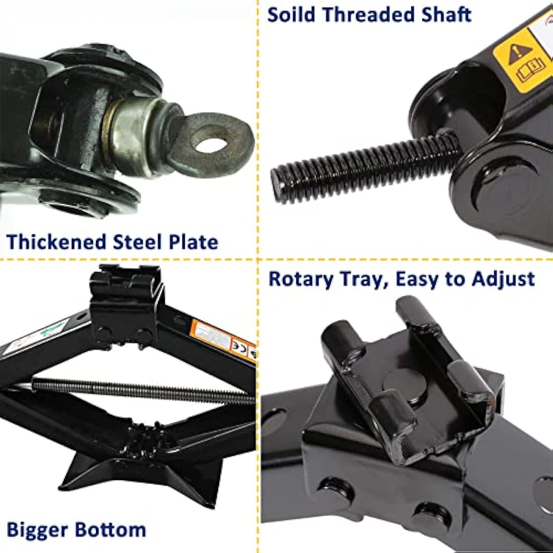 Scissor Jack 2T with Crank Handle, Caravan Jack Automobile Car Scissor Lift Jack, 2 Ton Steel Car Jack Emergency Car Tyre Repair Changing Tool for Van Ford/Mercedes-Benz/Peugeot/Renault/Citroen