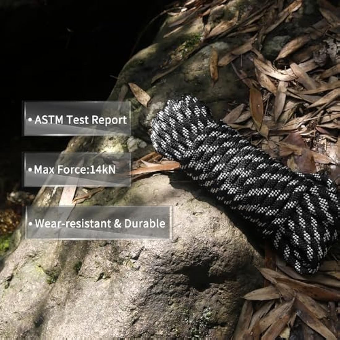 NewDoar Outdoor Rope 14KN/18KN 8mm/10mm High Strength Accessory Cord Rope Double Braid Multifunctional Cord for Camping, Hiking, Fishing, Hauling Loads, Hammocks,Tents