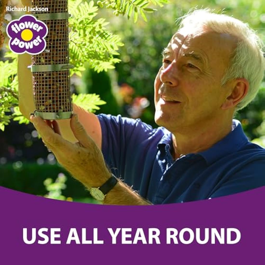 Richard Jackson 12.75kg Premium Bird Food, No Waste Natural High Energy Seeds & Wild Bird Feed Pellets, Flower Power Range