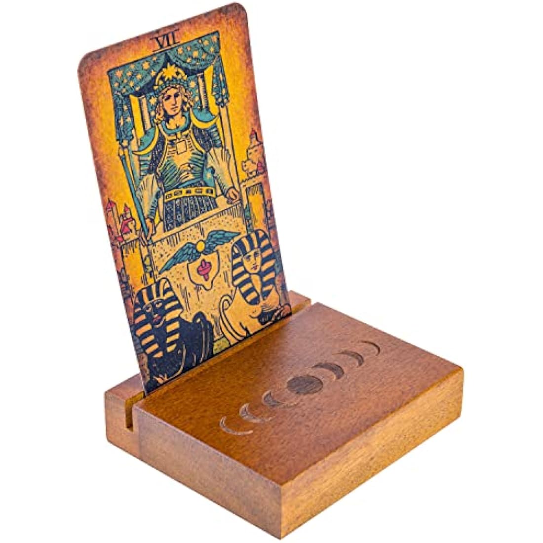 Curawood Tarot Card Holder Stand - Display Your Daily Card Draw - 8.9 cm Small Tarot Card Stand - Witchcraft Supplies, Tarot Accessories, Witchy Gifts, Pagan & Wiccan Altar Supplies, Divination Tools