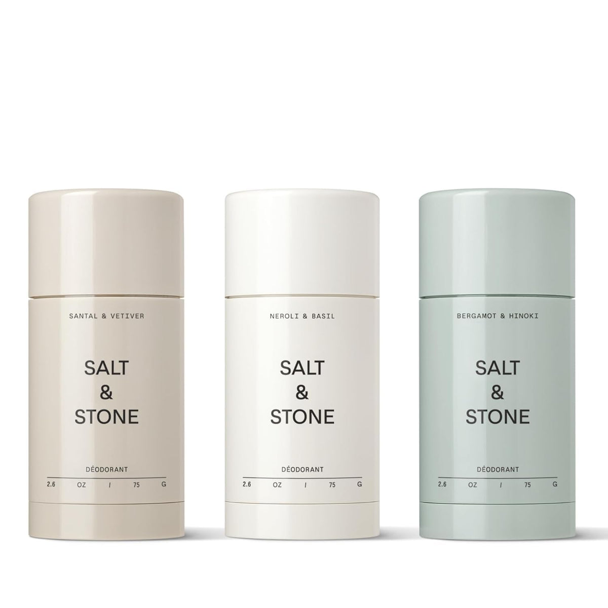 SALT & STONE Aluminum Free Deodorant | Extra Strength 48 Hour Protection for Women & Men | Made with Seaweed Extracts, Niacinamide & Prebiotics (Trio