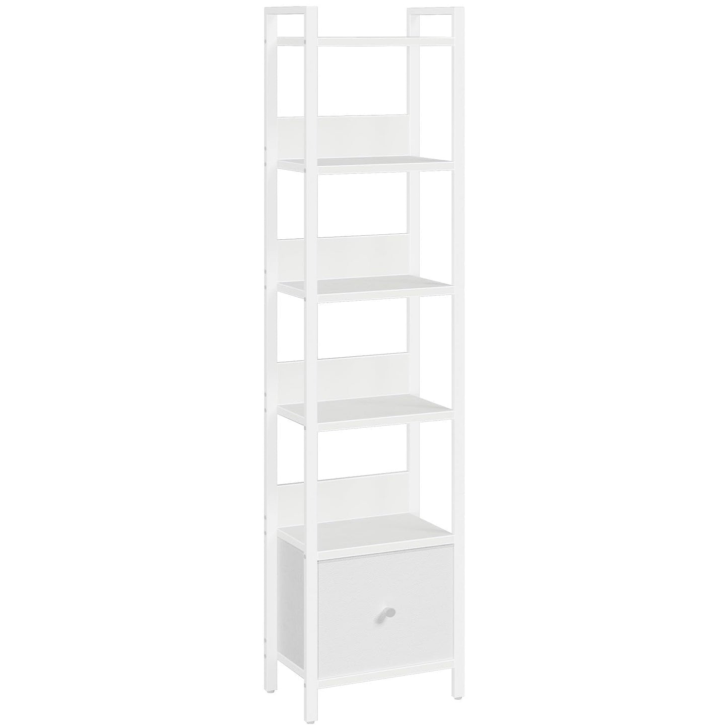 MAHANCRIS Bookshelf, 6-Tier Bookcase with Removable Drawer, Freestanding Book Shelf for Small Space, Storage Shelf Organizer, for Living Room