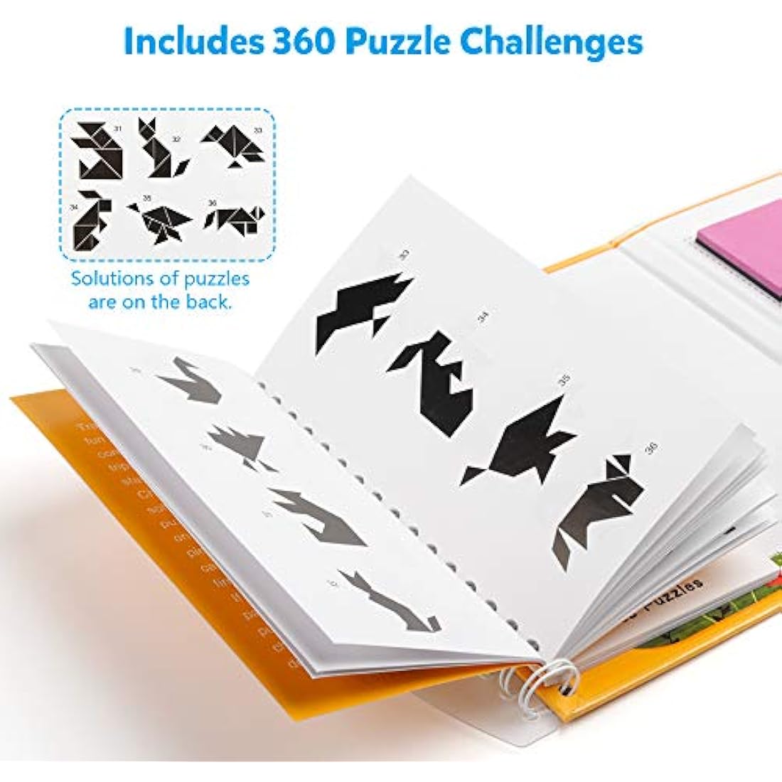 Coogam Magnetic Travel Tangram Puzzles Book Games IQ Educational Toys for Kids Adults (360 Patterns)