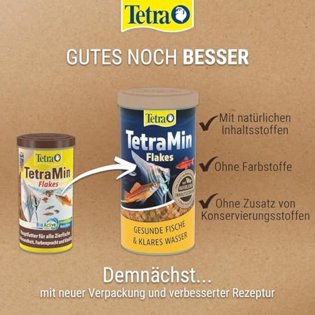 TetraMin Flakes - fish food in flake form for larger ornamental fish, balanced mixture for healthy fish and clear water, 250ml Can