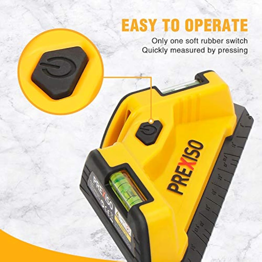 PREXISO Laser Level Floor Tiling, 10M(30FT) Level and Square Lasers, Angle Lasers with Spirit Levels, Battery Included