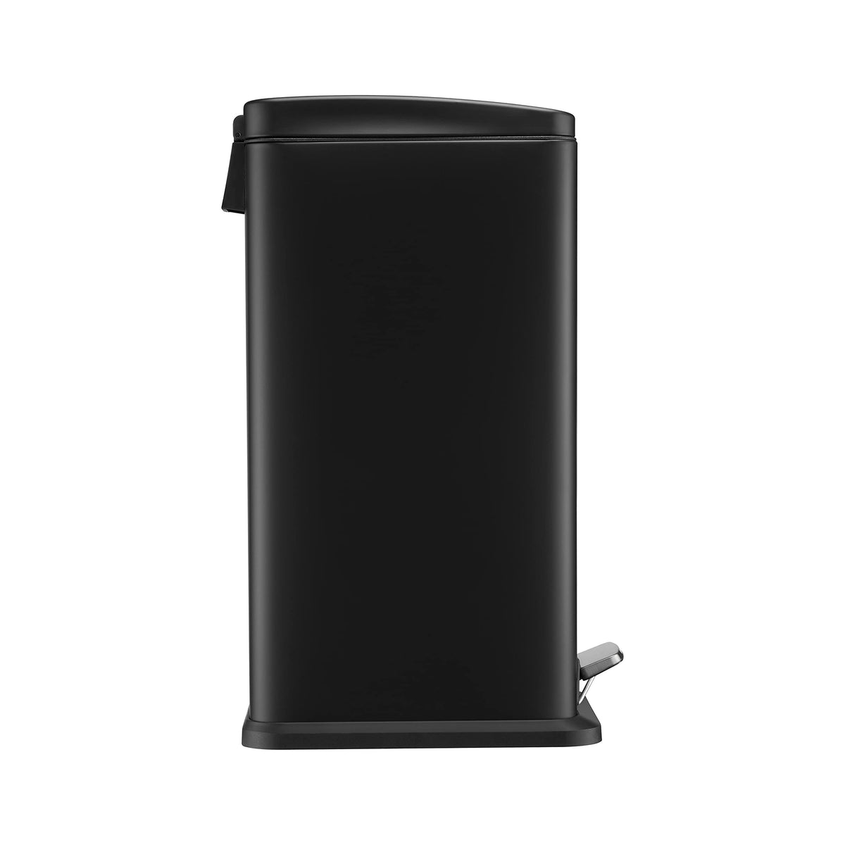 BLACK+DECKER BXBN0008E 20L Black Slimline Pedal Bin with Soft Close Lid, Stainless Steel, 56cm x 22cm x 36cm