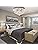 A1A9 Modern Flush Mount Crystal Chandelier, K9 Crystal Droplet Round Chrome Ceiling Lights, Elegant LED Pendant Lamp Fixture for Living Room, Dining Room, Bedroom, Lounge D35cm (4 Lights)