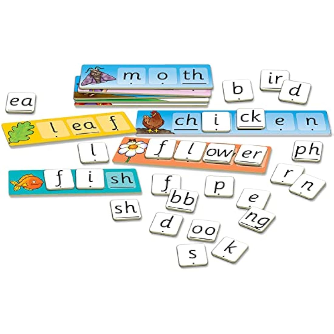 Orchard Toys Match and Spell Next Steps, Educational Spelling Game Age 5+, Helps Teach Phonics and Word Building using Sounds and Blends.