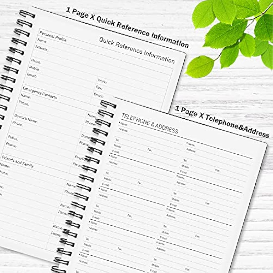 Daily Planner Undated, Asten to Do List Notebook Hourly Schedules Spiral Appointment Planner for Men and Women,PVC Hardcover,Elastic Closure, Inner Pocket 14.7 x 21.2cm (Black)