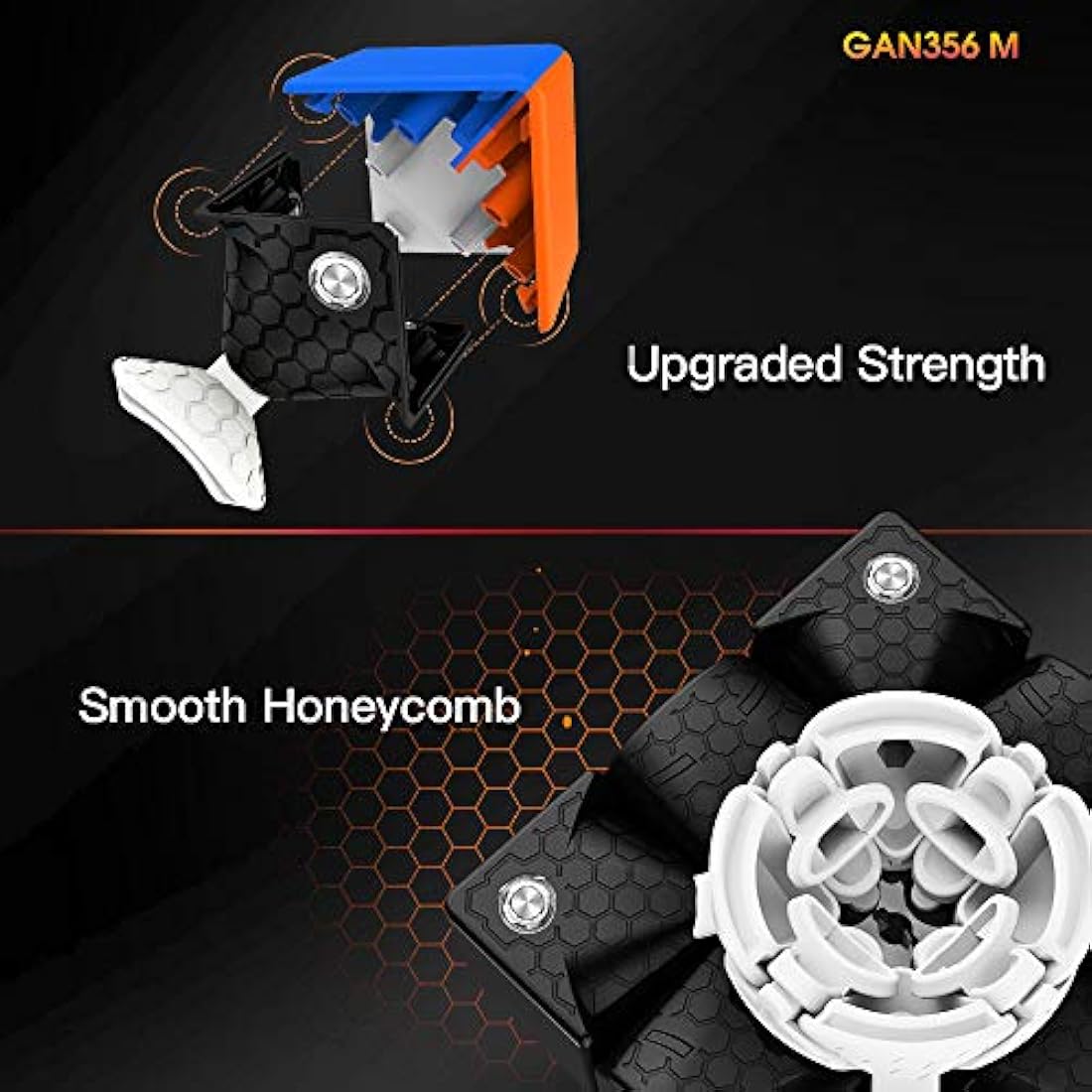 GAN 356 M, 3x3 Magnetic Speed Puzzle Cube Stickerless Gans 356M Cube (no Extra GES)