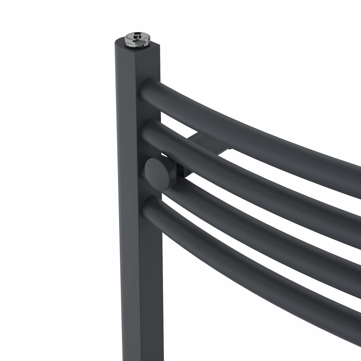 Warmehaus Curved Bathroom Heated Towel Rail Radiator Grey 1400x600mm