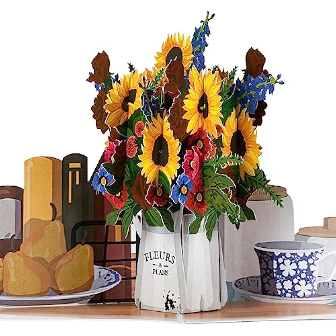 Cardology - Sunflowers Pop Up Card | Birthday Cards For Her, Mothers Day Cards, Valentines Day Card, Congratulations On Your New Home, Thank You Cards or Get Well Soon Cards | Handmade