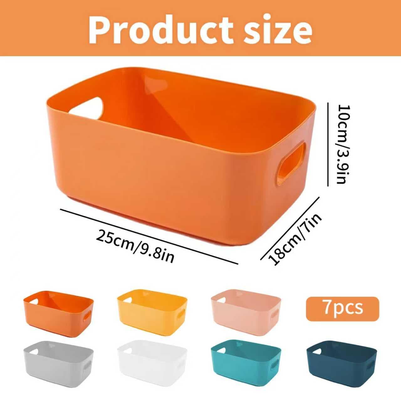 Eidoct 7PCS Plastic Storage Boxes, Stackable Cupboard Organiser