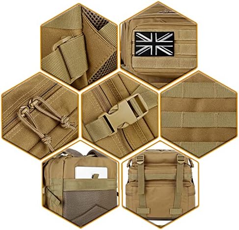 QT&QY 45L Military Tactical Backpacks Molle Army Assault Pack 3 Day Bug Out Bag Hiking Treeking Camouflage Hunting Rucksack