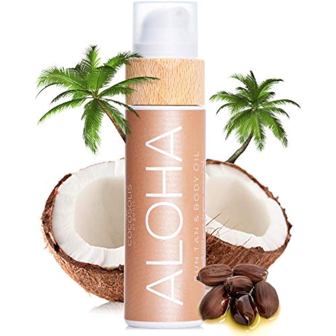 COCOSOLIS Aloha Tanning Accelerator with Vitamin E, Cocoa Butter - Organic Tanning Oil & Body Lotion with 6 Precious Oils (110)