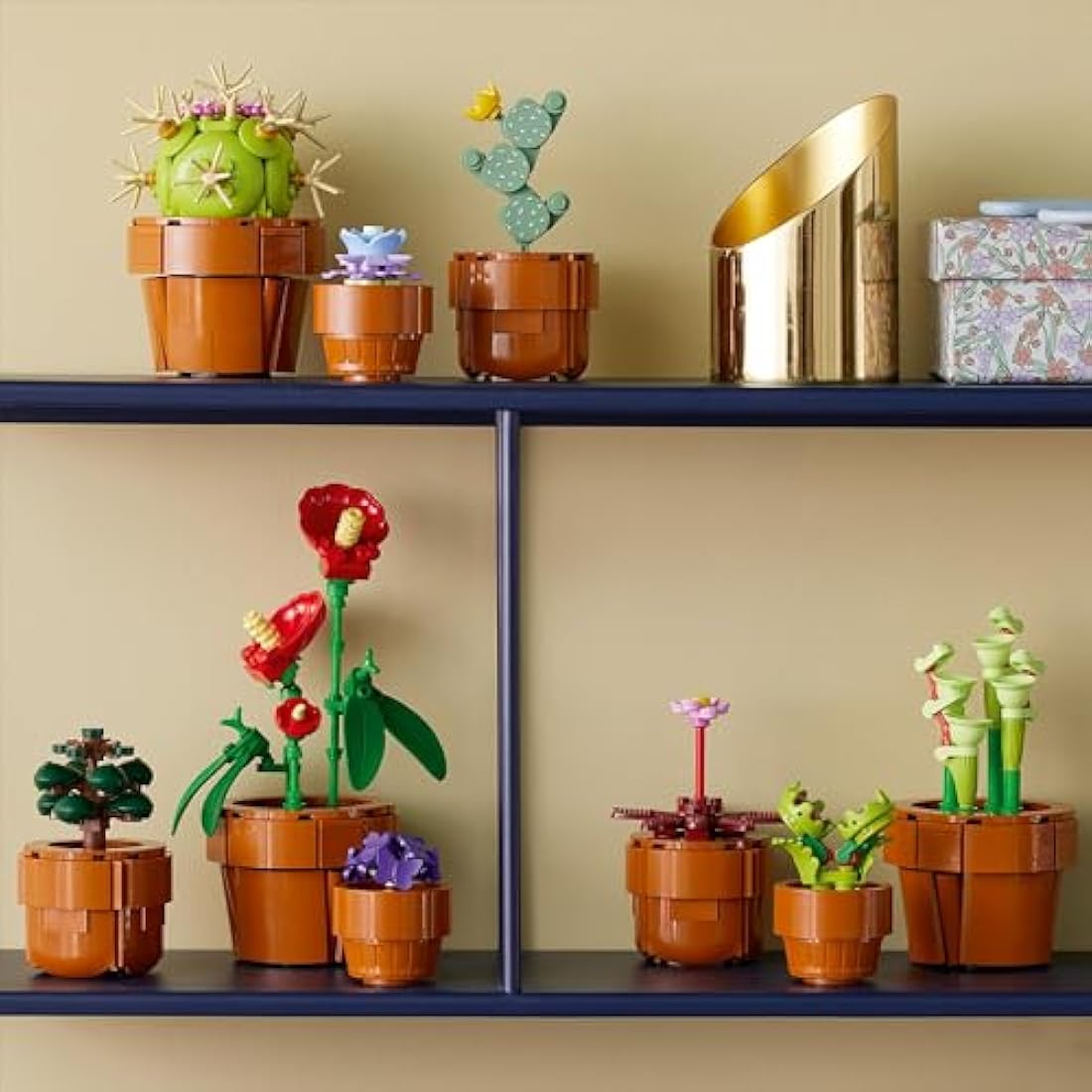 LEGO Botanicals Tiny Plants Set - Gifts for Mothers with 9 Potted Artificial Plants for Indoors incl. Faux Cactuses & Red Anthurium - House Warming Presents & Home Decor - 10329