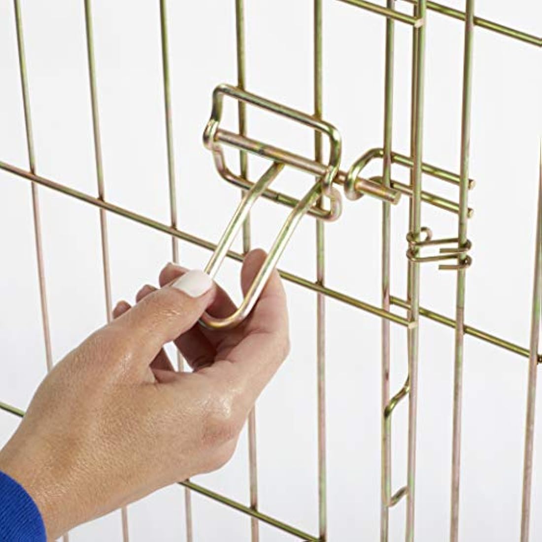 MidWest Homes for Pets Folding Metal Dog Exercise Pen and Pet Playpen with Door, Includes Grounding Stakes and Provides 1.5 Meters of Play Space, 122 cm Tall, Gold Zinc, 548-48