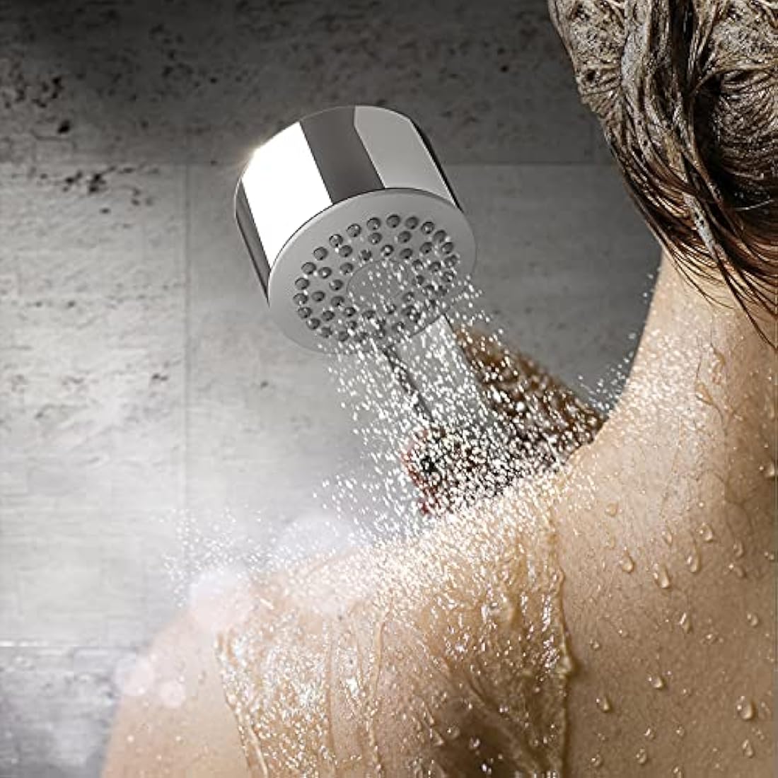 Gedy Chrome, G-Trendy 01, 1 Jet Shower, ABS Shower Head with Finish, 5 Years Warranty, R&D Design, Sand Filter Included, One Size