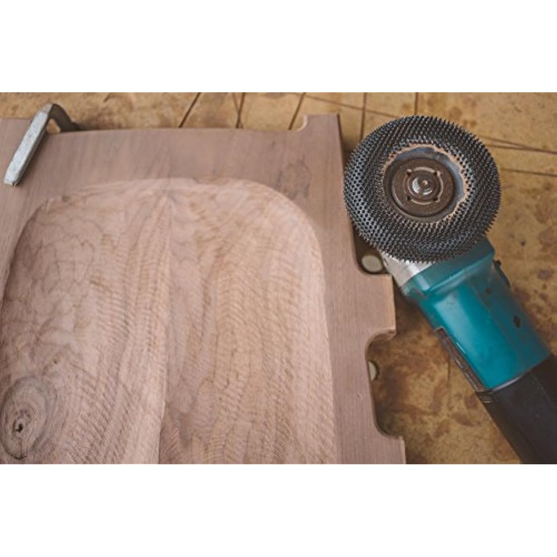 Kutzall Extreme Shaping Disc - Very Coarse, 4-1⁄2" (114.3mm) Dia. X 7⁄8" (22.2mm) Bore - Woodworking Angle Grinder Attachment for DeWalt, Bosch, Milwaukee, Makita. Abrasive Tungsten Carbide, SD412X120
