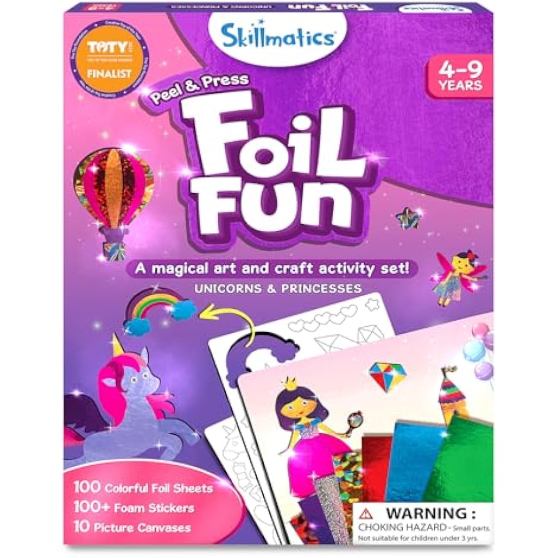 Skillmatics Foil Fun - Unicorns & Princesses, No Mess Art for Kids, Craft Kits & Supplies, DIY Creative Activity, Travel Toys, Gifts for Ages 4, 5, 6, 7, 8, 9