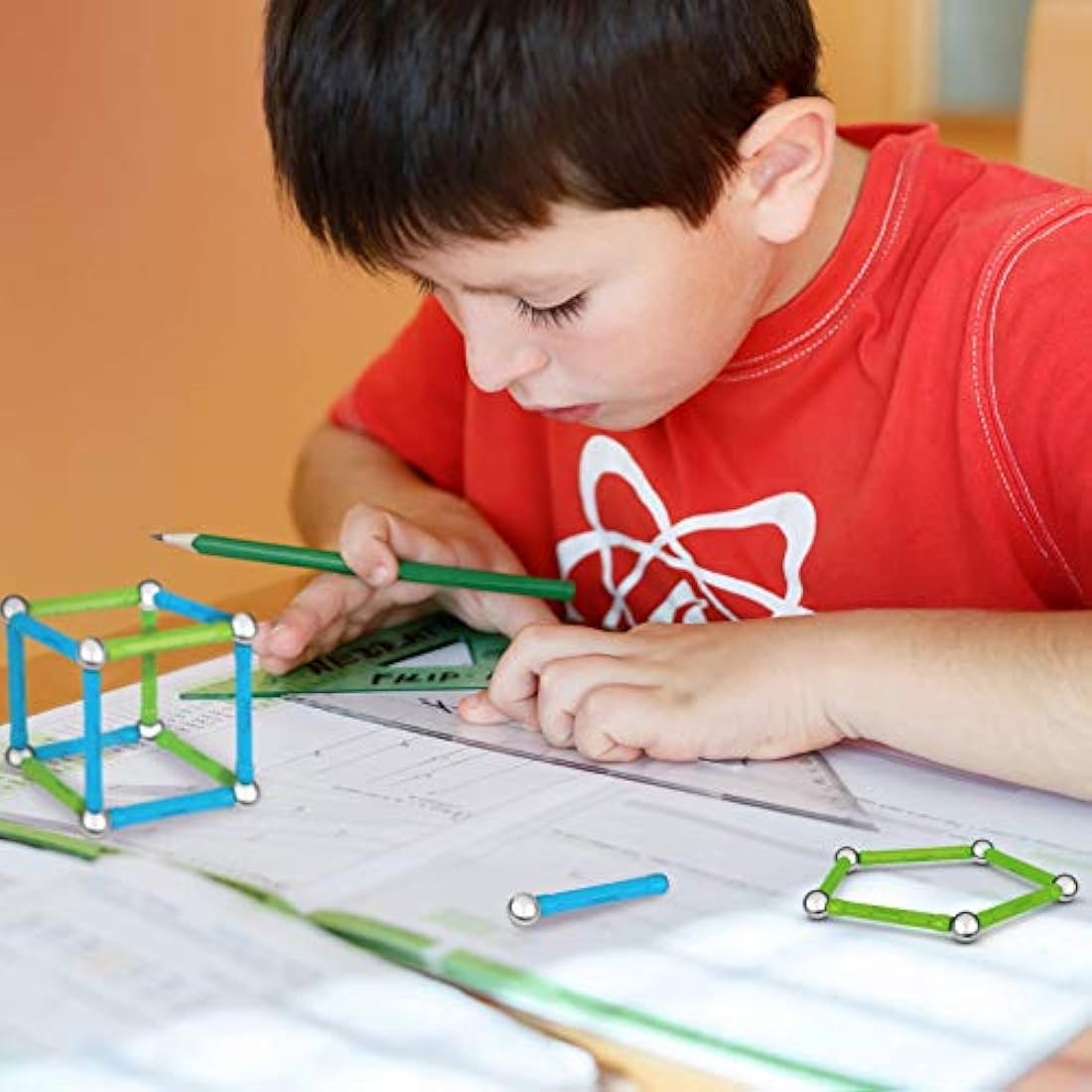 Geomag - Classic Panels 200 Pieces - Magnetic Construction for Children - Green Collection - 100 Percent Recycled Plastic Educational Toys