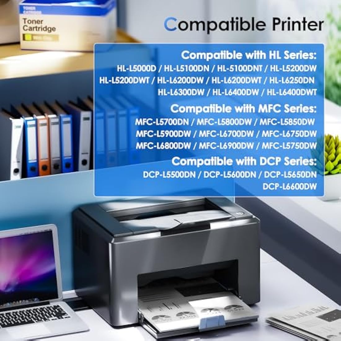 NOGIVY TN3480 TN3430 Toner Cartridges Replacement for TN 3480 TN-3480 Compatible with Brother HL-L6400DW HL-L5100DN MFC-L5750DW DCP-L5500DN HL-L5200DW HL-L5000D MFC-L5700DW HL-L6400DW (Black, 2-Pack)