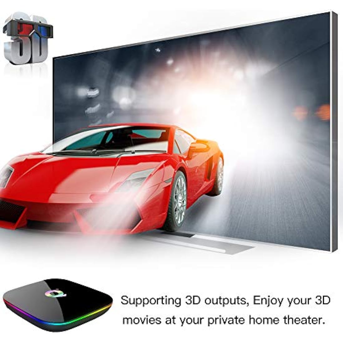Q PLUS Android 10.0 TV Box, 4GB RAM/32GB ROM H616 Quad-Core, 2.4Ghz WiFi 6K HDMI 2.0 3D Smart