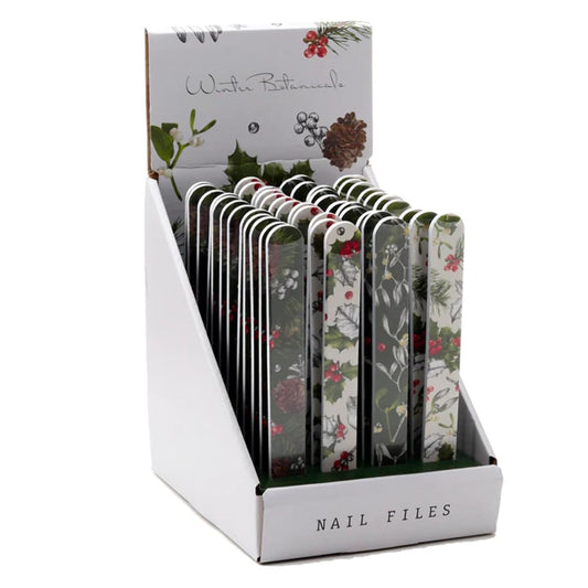 Puckator Christmas Winter Botanicals Nail File - Strong Files for Acrylic Natural and Gel Nails - Nail Filer Sander Shaper Care Kit Set for Women - Beauty Products - Manicure Nailfile