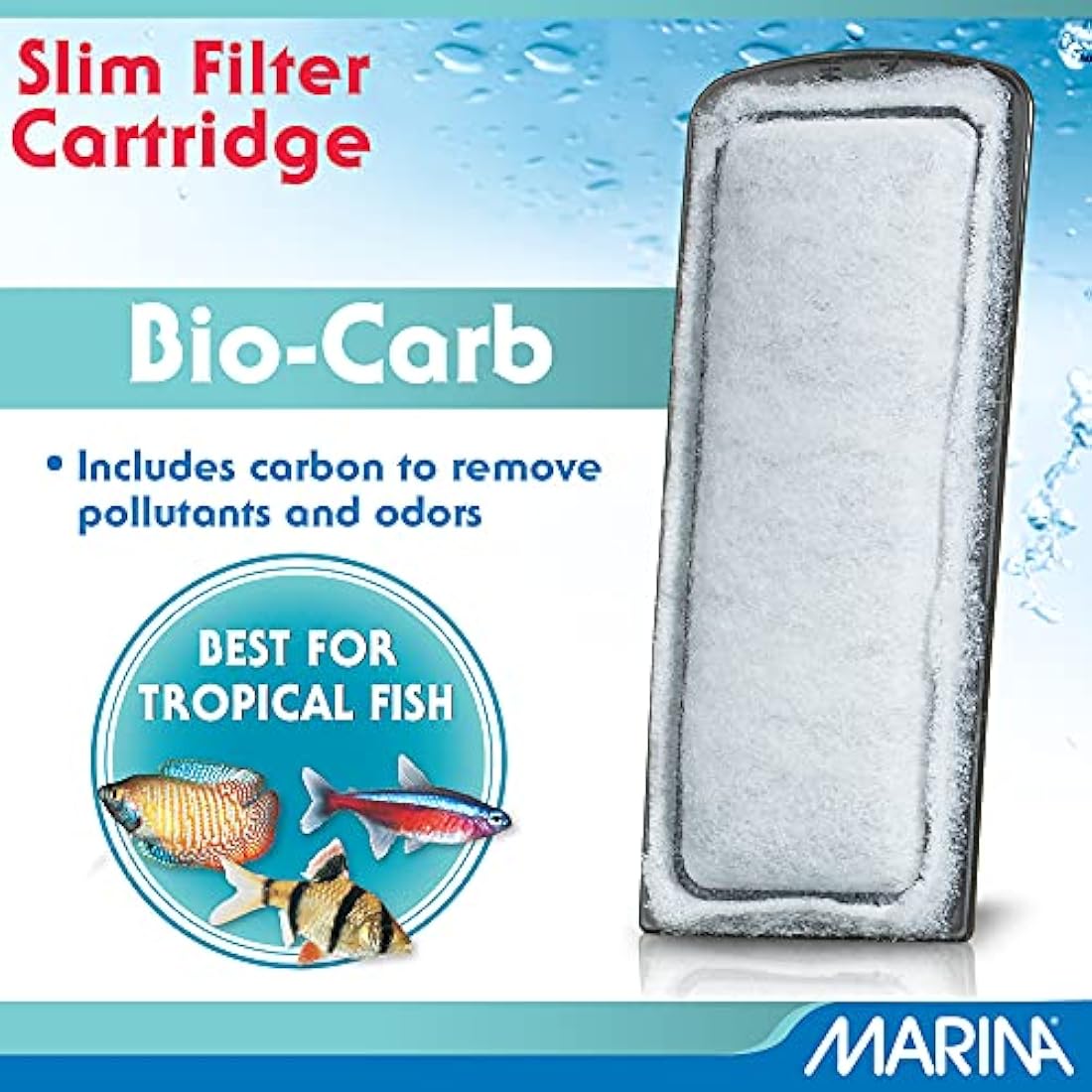 Marina Bio-Carb Carbon Slim Filter Tropical Cartridge, Pack of 3,Small