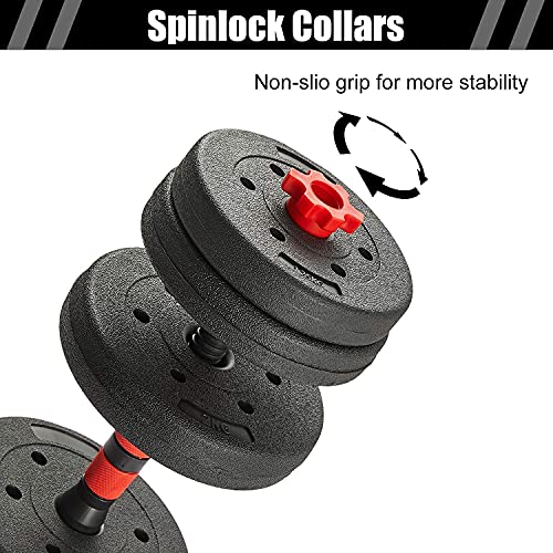 BCBIG Adjustable Dumbbells Weights Set pair Home Gym Fitness for Men/Women Barbell Set 2-in-1 with connector Strength Training Fitness 10KG(5KG*2)