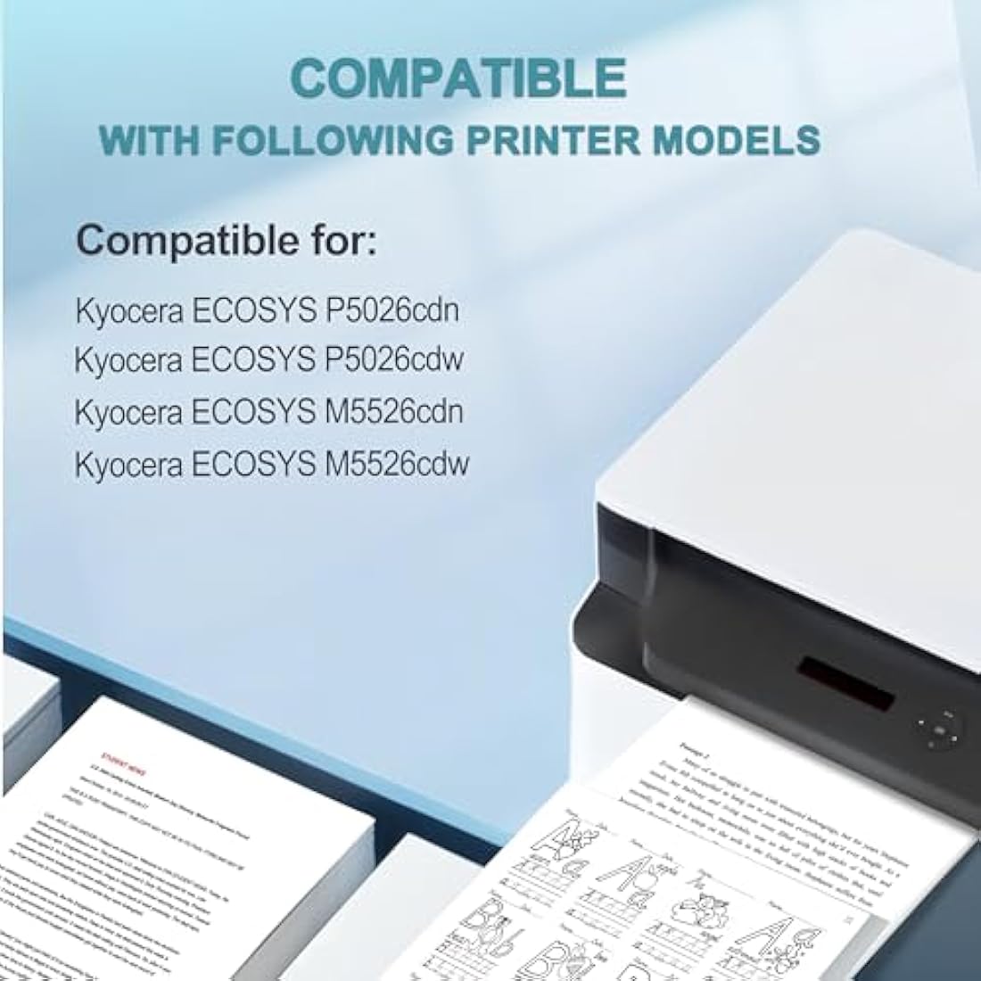 MEGOFFICE TK5240 Toner Cartridge Compatible for Kyocera ECOSYS TK-5240 TK5240K TK-5240C TK-5240M TK-5240Y for M5526cdn M5526cdw P5026cdn P5026cdw Toner(BK/C/M/Y, 4 Pack)