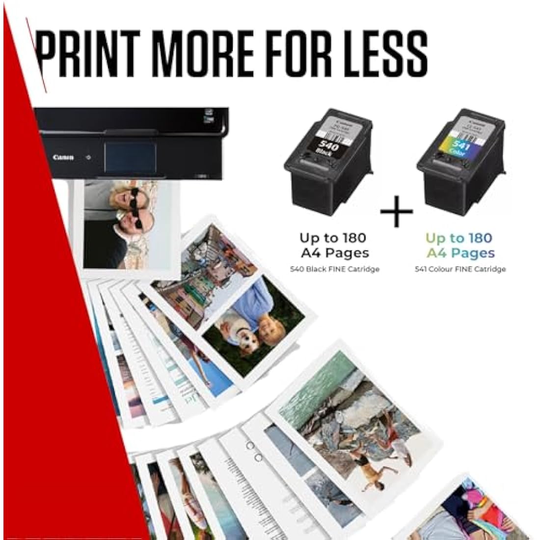 Canon Ink & Paper Multipack - PG-540/CL-541 Genuine Printer Ink Cartridges 2 Pack (1 x Black, 1 x Colour) & 4x6 Photo Paper (50 x Sheets)