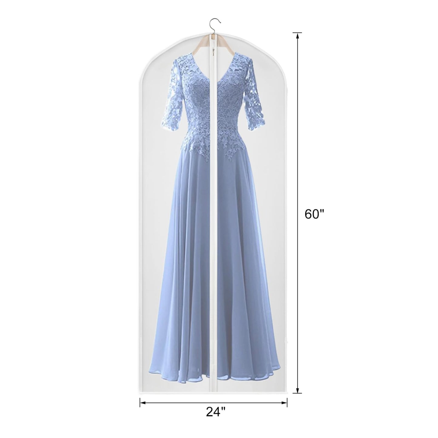 Univivi Hanging Garment Bags, 60 inch Suit Bags for Storage (Set of 20), Breathable Dust for Long Dress Wedding Dress Bag, Clothes Covers for Coats,
