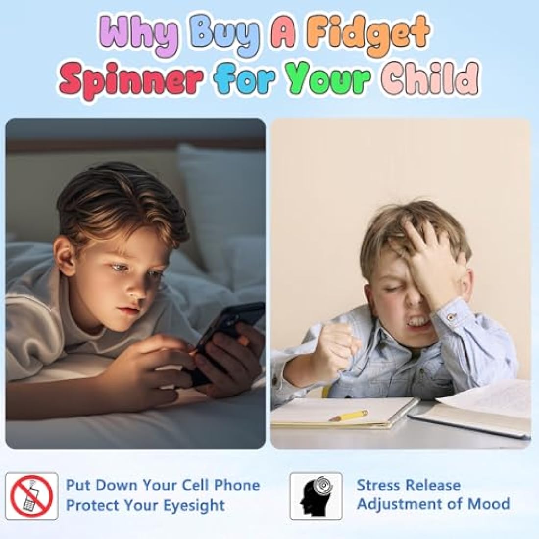 Vunake Fidget Spinner Fidget Toys Hand Spinner for Kids Adults Stainless Steel Bearing High Speed 3-5 Min Spins Precision Brass Tri Finger Gyro Toy EDC ADHD Focus Anxiety Stress Relief Sensory Toys