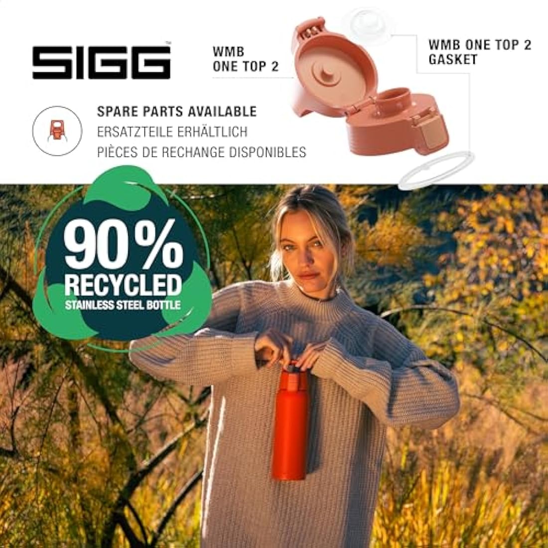 SIGG - Insulated Water Bottle - Shield Therm One - Suitable for Carbonated Beverages - Leakproof - Dishwasher Safe - BPA Free - 90% Recycled Stainless Steel - 0,5L / 0,75L / 1L
