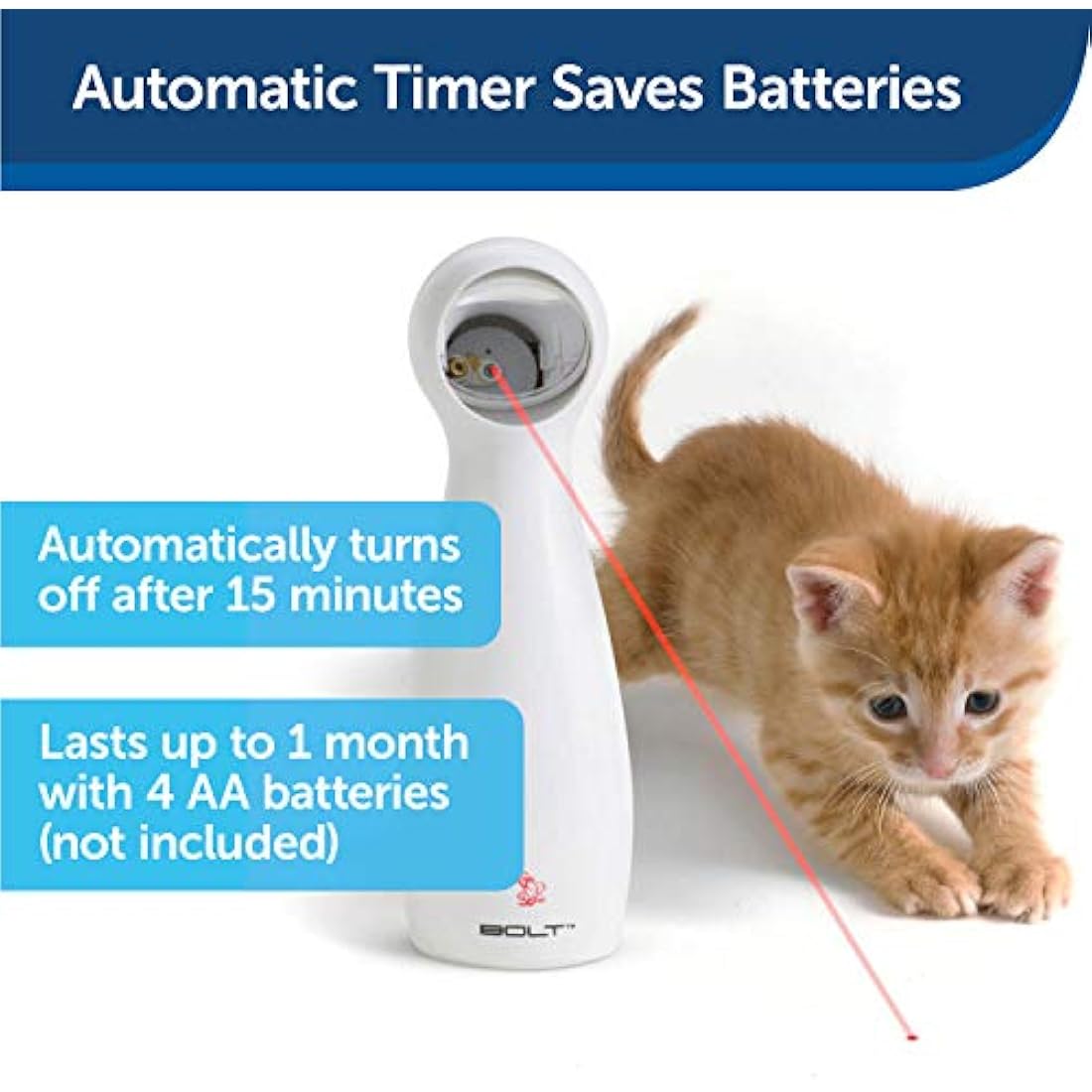 PetSafe FroliCat Stimulating Exercise Laser Cat Toy, Adjustable, clear