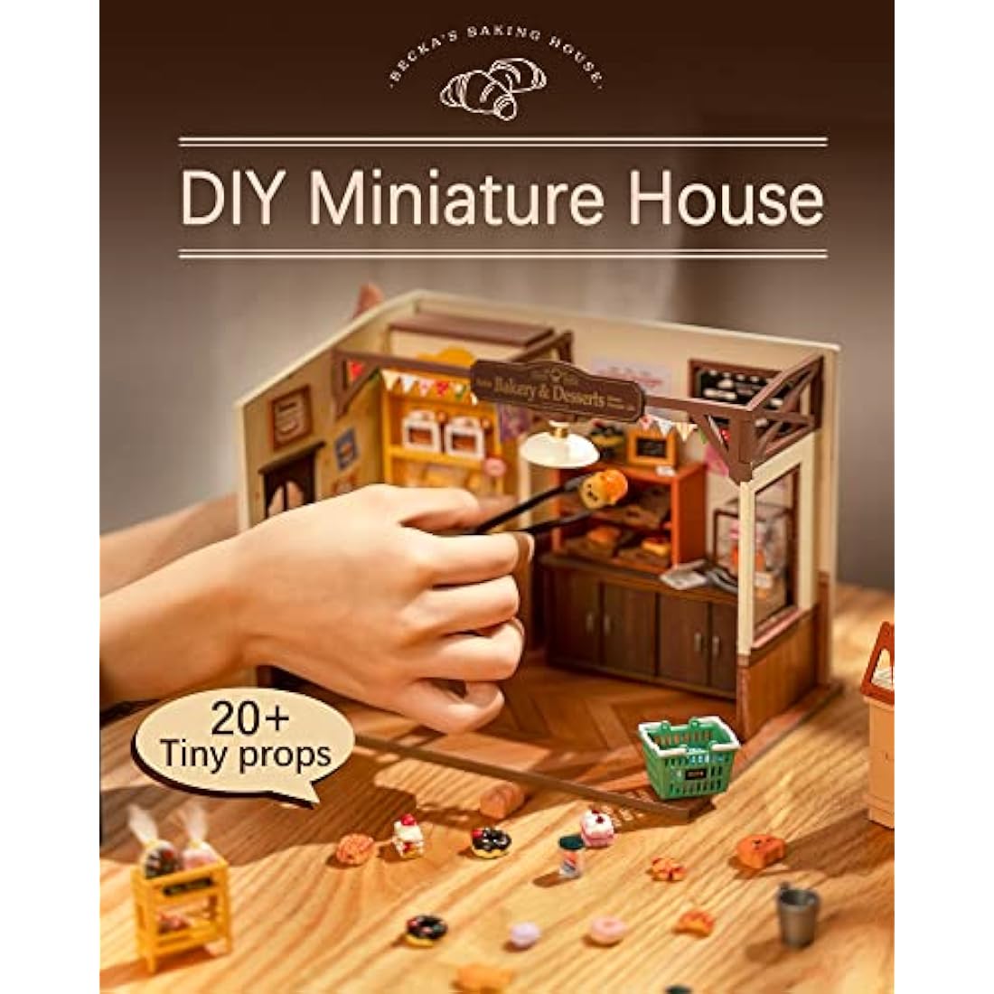Rolife DIY Miniature House Kit Becka's Baking House-DIY Miniature House Kit For Adults Dollhouse Wooden Model Kit Home Desk Decoration Gift Idea DG161