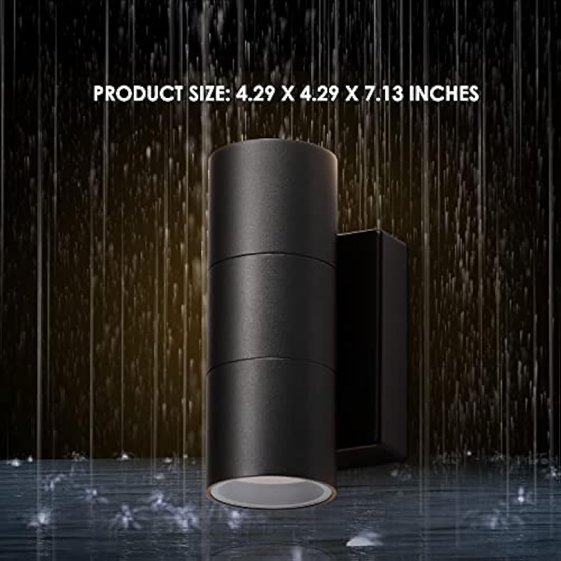 CELAVY Outdoor Wall Lights, Up Down Outside Wall Lights Mains Powered, IP65 Waterproof Modern Front Door Porch Light 3000K 10W Aluminium, Exterior LED Wall Lighting Sconce GU10 Bulb Included, Black